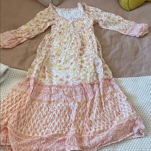 Floral Cotton Maxi Hippie Dress